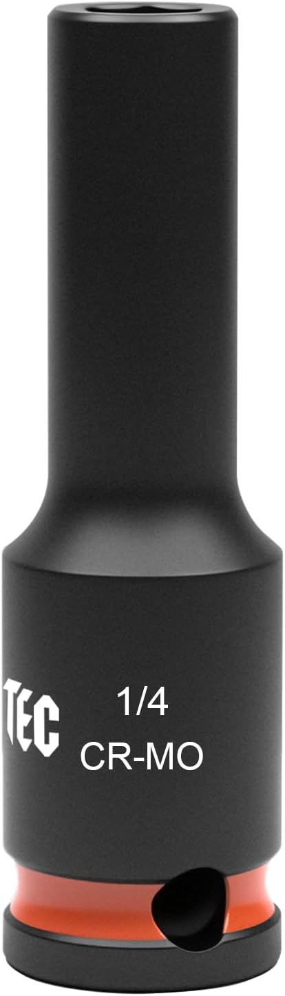 6-Point Deep Impact Socket, 3/8-Inch Drive 1/4 inch Socket, Cr-Mo,Automotive, Truck Maintenance, Heavy Equipment Repair