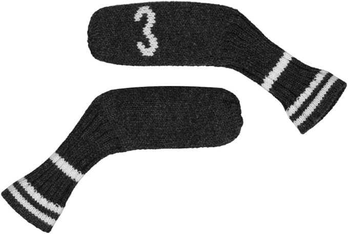 Scott Edward 1/7/10 Pcs Knitted Golf Club Head Covers for Irons Wedge Cuteness and Basically Socks Shape Washable Golf Club Head Protector on Classic Stripes Style，Double Sided Customization