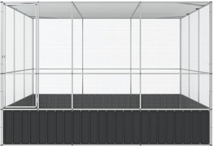 Large Bird Aviary, Outdoor Galvanized Steel Bird Cage, Galvanized Steel Outdoor Bird Aviary, Mesh Fence Bird House for Parrot, Parakeet, Dove, Cockatiel, 122.4"x120.9"x83.5"