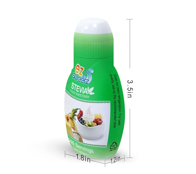 EZ-Sweetz (2-Pack 1.36oz - Liquid De-Bittered Stevia Sweetener 300 Servings/Bottle)