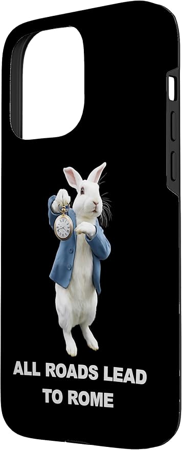 Funny AI Rabbit Meme Tshirt - All Roads Lead to Rome Humor Case for iPhone 15 Pro Max