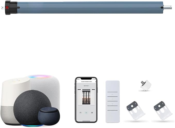 Matter Over WiFi Smart Roller Shade Motor, Wired Electric Blind Motor, 10N.m etrofit Kit, Compatible with Apple HomeKit, Alexa, Google Home and SmartThings (Φ50mm (2") Groove Tube)