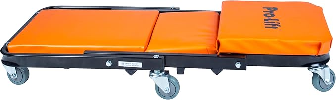 Pro-Lift Foldable Z Creeper - 2-in-1 Rolling Folding Car Creeper & Seat - 40" Adjustable Roller Garage Chair Lay Down or Sit, 450 LBS Capacity Under Car Roller Creeper with 6 Swivel Casters