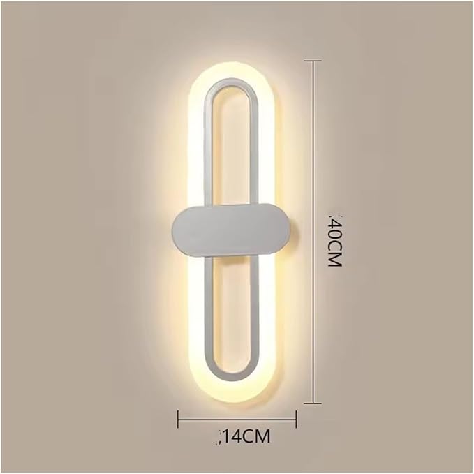 Bedroom Bedside Modern Minimalist Living Room Background Wall Led Three-Color Light-Changing Wall Lamp Simple Aisle Balcony Lamp(White,3 Color Switching)