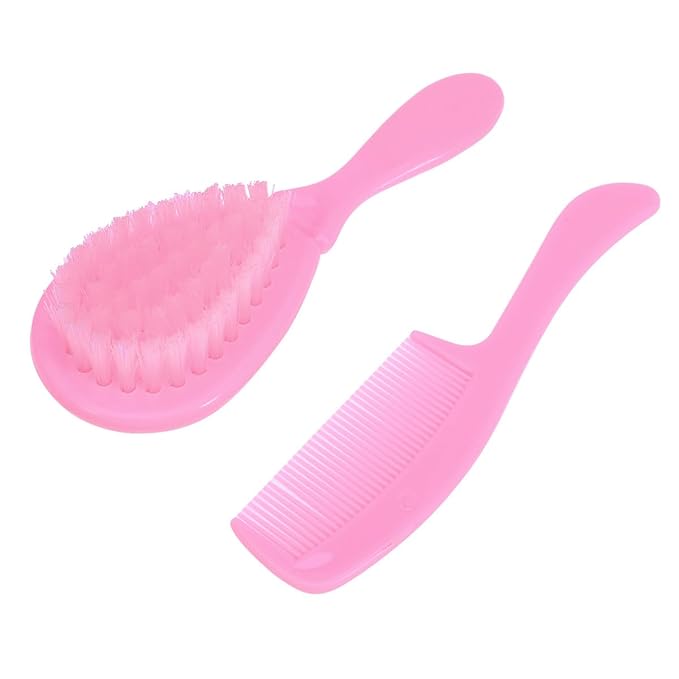 Healifty Baby Comb and Brush Set with Gentle Massage Comb for Newborn Scalp Care Safe and Comfortable Hair Washing for Infant and Toddler 4.72X1.77X0.98 Inch