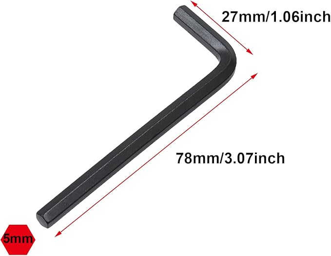 Antrader Hex Key Wrench Set - 5mm L Shaped Allen Key Wrench for Repairing, Installation,Pack of 30,Black