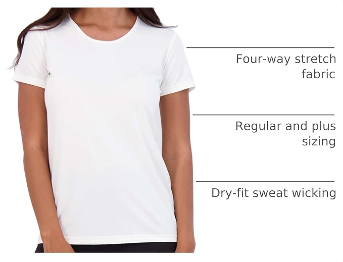 5 Pack Women's Dry Fit Short Sleeve Athletic Gym Workout Running Tops | Available in Plus Size, Exercise, Sports, Fitness, Quick Dry, Cooling, Moisture Wicking, Loose Basic Tees, Yoga, Pilates