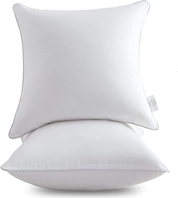 Oubonun 26 x 26 Pillow Inserts - Set of 2 - 100% Cotton Cover - 26 Inch Square - Decorative Pillow Inserts - White