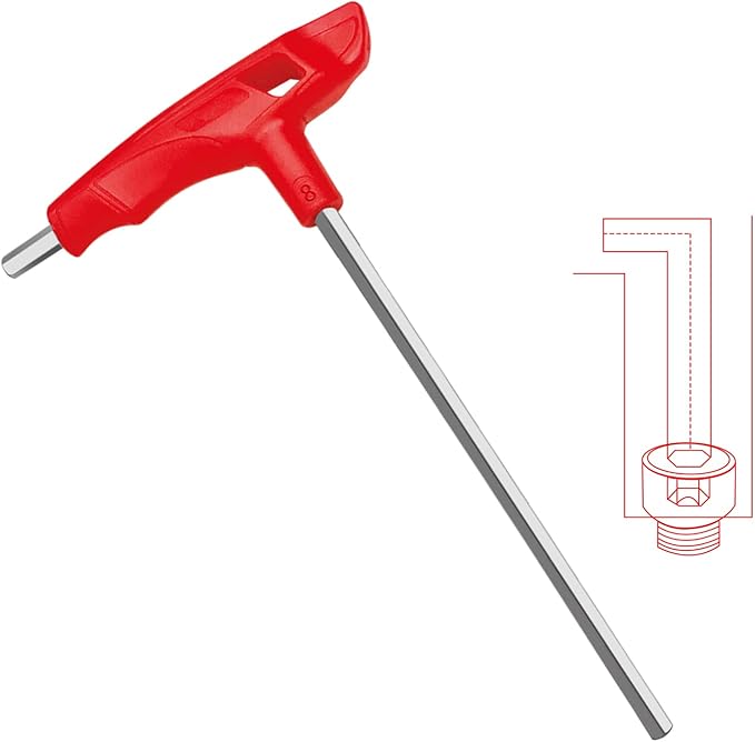 WISEUP 2.5mm t handle allen wrench set Metric,CR-V heavy duty hex key set with long arm