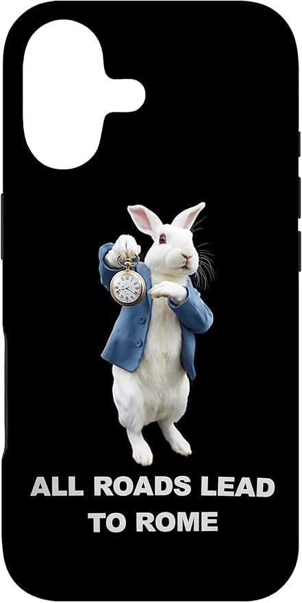 Funny AI Rabbit Meme Tshirt - All Roads Lead to Rome Humor Case for iPhone 17