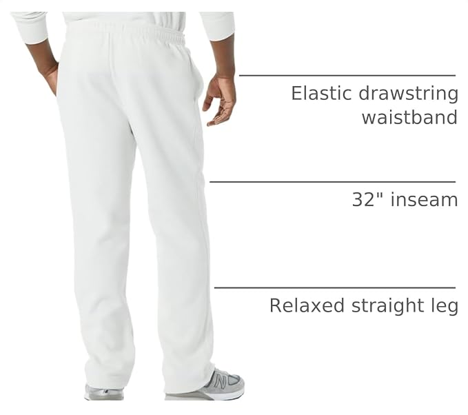 Amazon Essentials Men's Relaxed Straight Leg Fleece Open Bottom Sweatpant (Available in Big & Tall)