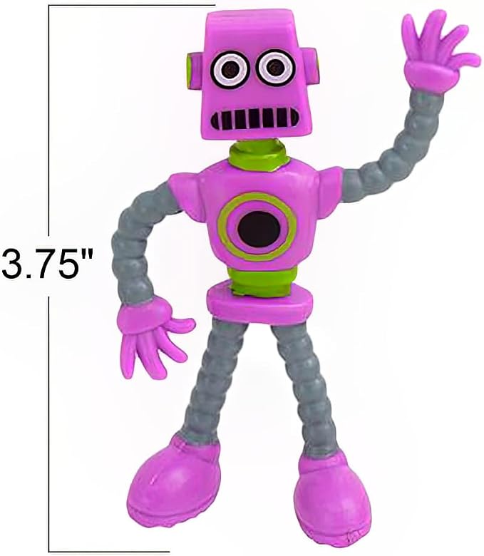 ArtCreativity Bendable Robot Figures, Set of 12 Flexible Men, Birthday Party Favors for Boys and Girls, Stress Relief Fidget Toys, Sensory Toys for Kids and Adults, Goody Bag Stuffers (Pack of 2)