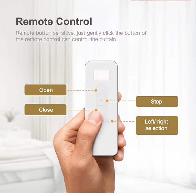 Matter over WiFi Smart Curtain Motor with Retractable Track, 2.5N.m High Torque Automatic Drapery Opener, Compatible with HomeKit, Alexa, Google Home (2.5-4.5 meters (98.4-177.1 inches) Adjustable)