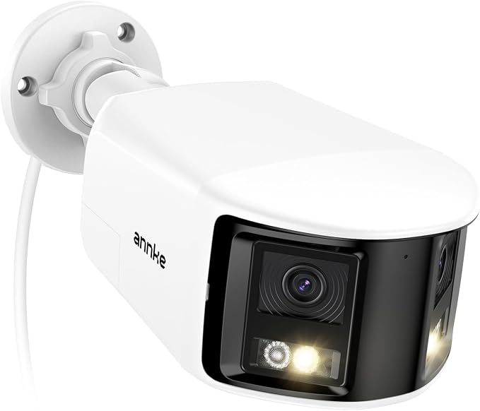 ANNKE FCD800 4K 8MP Dual-Lens PoE Security Camera, 180��Panoramic View, Smart Light Color Night Vision, Two-Way Audio, Light&Sound Alarm, AI Human/Vehicle Motion Detection, IP67 Weatherproof
