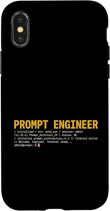 Prompt Engineer Terminal Screen AI Developer Software Coder Case for iPhone X/XS