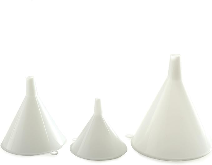 Norpro Plastic Funnel, Set of 3, Set of Three, White