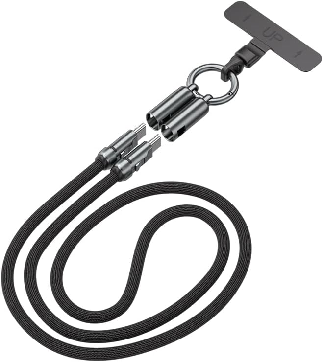 Phone Wrist Lanyard,Built-in 240W USB-C Phone Lanyard Charging Cable Fast Charge & Data Transfer with Tether Tab