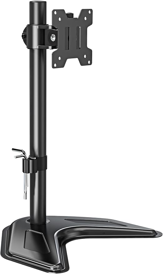 MOUNTUP Single Monitor Stands, Freestanding VESA Monitor Desk Mount fits 13'' to 32'' Computer Screen with Height Adjustable, Swivel, Tilt, Rotation, 17.6 lbs Load, For Home Office, VESA 75x75/100x100
