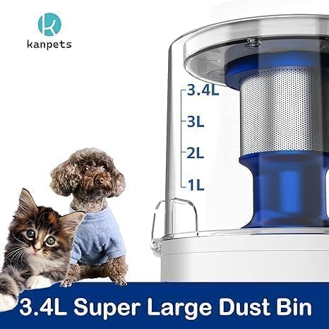 Pet Grooming Kit with 3.4L Oversized Vacuum Suction - 99% Pet Hair Removal - Professional Dog Clippers & Shedding Tools for Cats, Teddy, Poodle, Golden Retrievers (Metallic Orange & White)