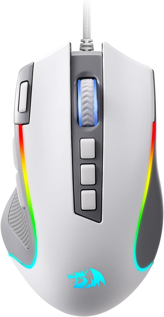 Redragon M612 Wired RGB Optical Gaming Mouse 8000 DPI Remapping Keys | Stable Lag-Free Connection, Redefine Keybinding Macro, Rapid-Fire Side Clicker, Vibing Backlight