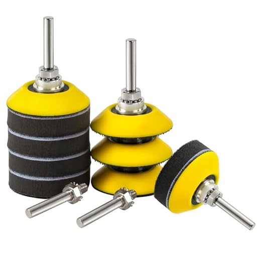 S SATC 2 Inch Hook and Loop Sanding Pad for Sanding Disc with 1/4 Inches Drill Sanding Attachment and Foam Sanding Pads for Polish Wood Metal Glass