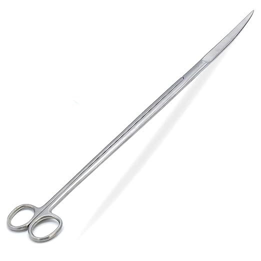 AAProTools Fish Aquarium Cleaner Kelly Scissors Curved 18" Extra Long Handle Sharp/Sharp Stainless Steel Instruments
