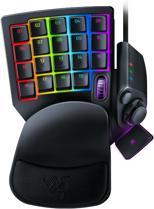 Razer Tartarus Pro Gaming Keypad: Analog-Optical Key Switches - Rapid Trigger - Adjustable Actuation - 32 Programmable Keys - Customizable Macros - Chroma RGB Lighting - Classic Black | Rapid Trigger, Adjustable Actuation, 32 Programmable Keys, Customi...