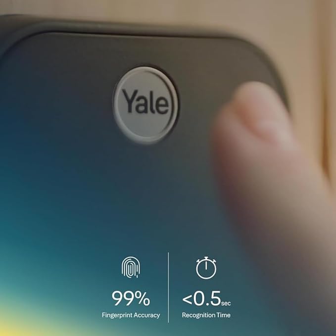 Yale Assure Lock 2 Touch Deadbolt, Black Key-Free Fingerprint Smart Door Lock with Wi-Fi Connected Touchscreen Keypad and Fingerprint Scanner for Code Entry and Remote Access, YRD430-F-WF1-BSP
