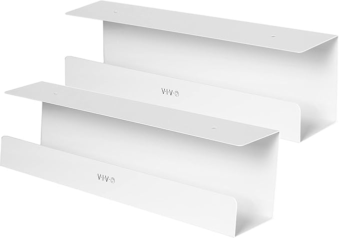 VIVO 2 Pack Under Desk 17 inch Cable Management Tray, Cord Organizer, Home Office Desk Accessories, White, DESK-AC06-2CW