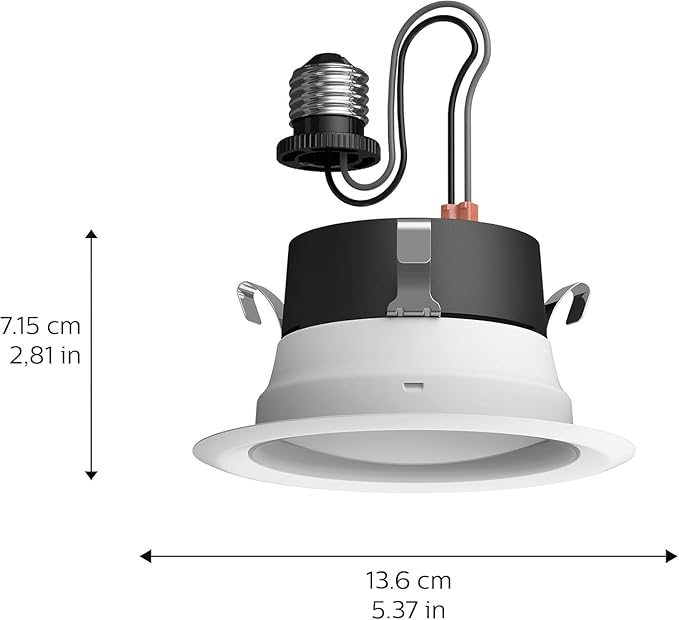 Philips Hue Smart Retrofit Recessed Lighting 4 inch, Warm-to-Cool White Recessed Lighting, 6 Pack, 850LM, Control with Hue App, Compatible with Alexa, Google Assistant, and HomeKit
