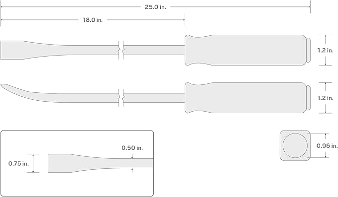 TEKTON 25-Inch Angled Tip Handled Pry Bar with Striking Cap | LSQ42025