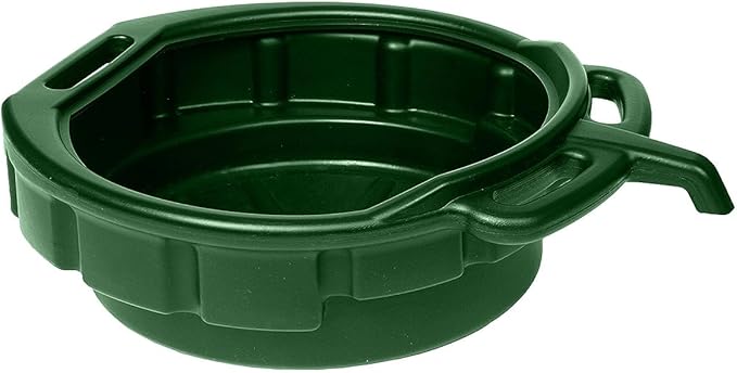 Funnel King 4-Gallon Oil, Coolant and Anti-Freeze Change Drain Pan, Car Container, Ideal For Automotive / Motorcycle, Drain Safely, 6 1/2" High by 18" Wide, Green - Made in USA