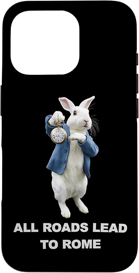 Funny AI Rabbit Meme Tshirt - All Roads Lead to Rome Humor Case for iPhone 16 Pro