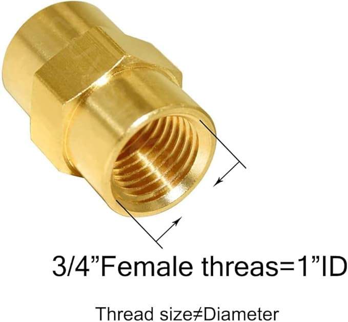 Joywayus Brass Pipe Fitting Hex Nipple Equal 2Pcs 3/4"NPT Male + 2Pcs 3/4"NPT Female Air Fuel Water (Pack of 4)