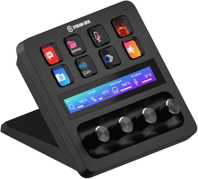Elgato Stream Deck +, Audio Mixer and Studio Controller | LCD keys, dials and touch strip, Multi actions and smart profiles, Unlocks Wave Link mixing, Works with Mac and PC