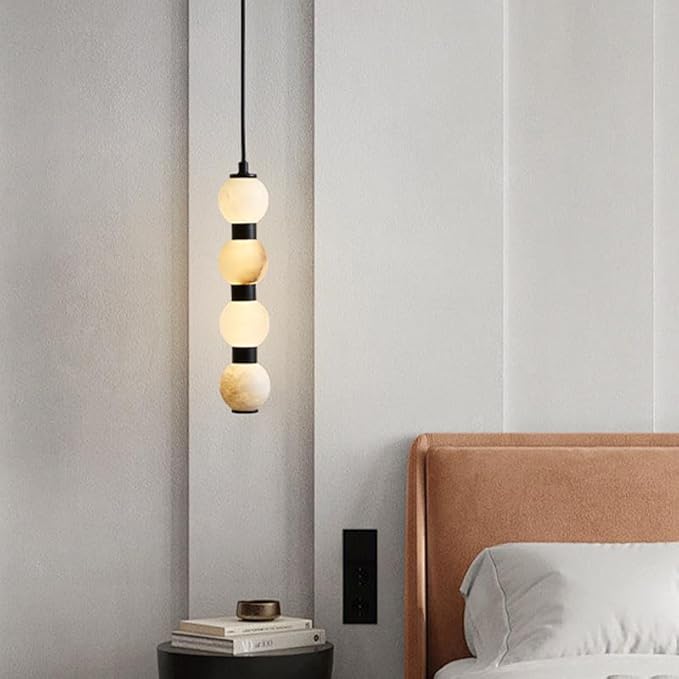 Pendant Lights, Modern Home Decor led Lights Pendant Light Lamps forstaircase Chandeliers for Living Room Hanging Indoor Lighting(Black 4 Head,RC Remote dimming)