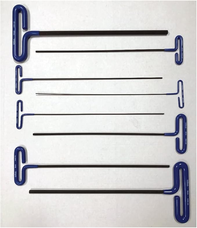 EKLIND 55208 Cushion Grip Hex T-Key allen wrench - 8pc set Metric MM sizes 2-10 (12In shaft)
