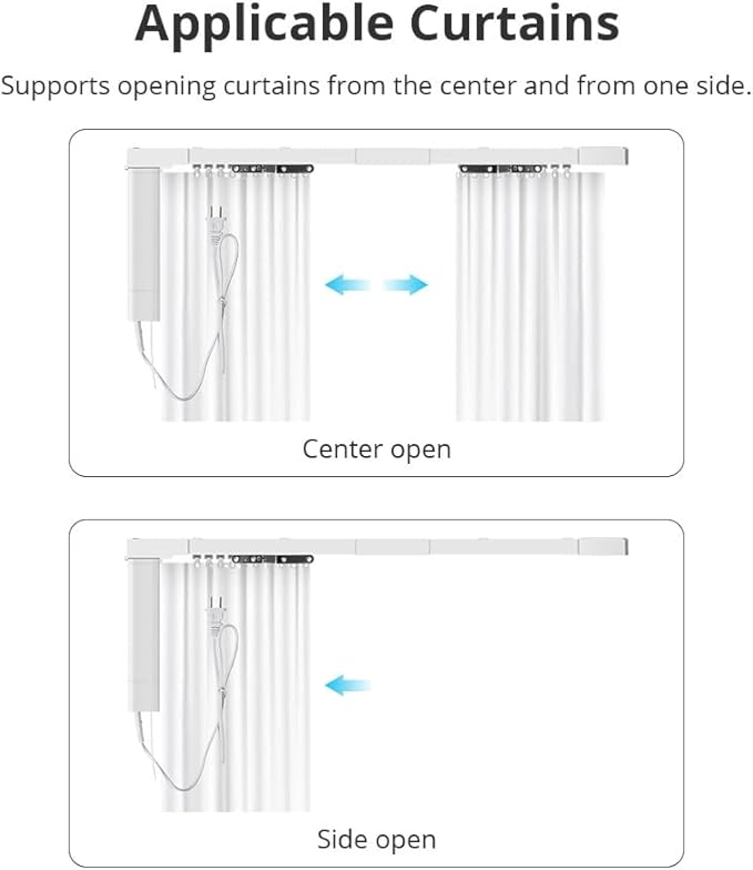 Matter-Certified WiFi Motorized Curtain Track, Smart Electric Curtains with Remote, Compatible with Apple Home, Alexa, Google Assistant, SmartThings (5.1m (200.7inch))