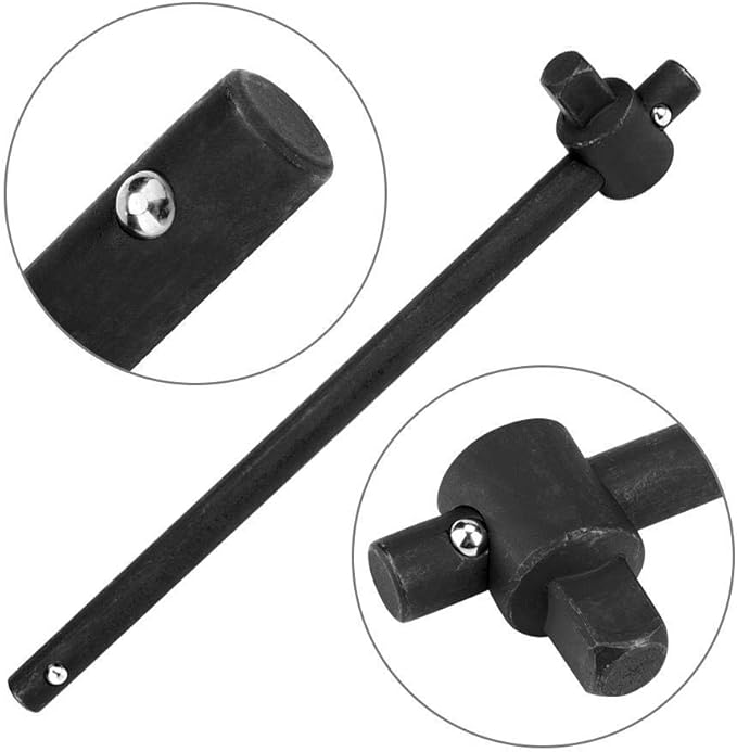 Fafeicy Sliding T Handle Socket Wrench Breaker Bar Heavy Duty Steel with High Torsion Force for Automotive and Industrial Applications(1 inch)