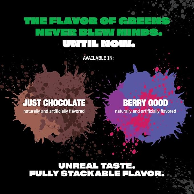 Mutant Big Greens | Green Supplement | Over 40 superfoods Land & Sea Greens – Reds, Antioxidants, phytonutrients, 1000mg spirulina – Pre & Probiotic Blend | 30 Serving – Just Chocolate