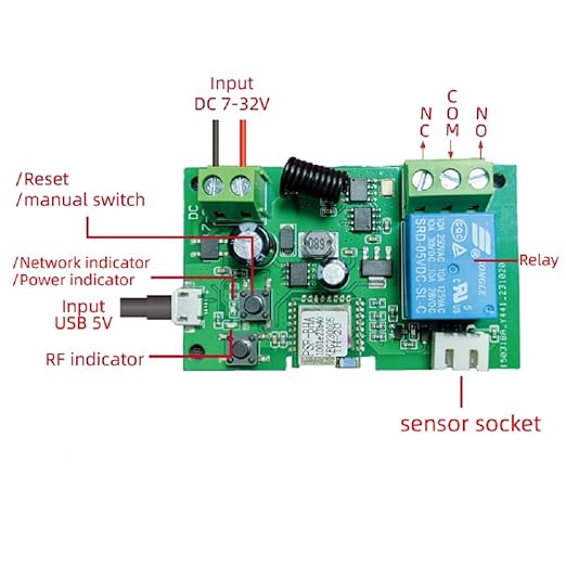 WiFi Wireless Temperature Controller,ewelink app Remote Dry Contact Smart Relay,Compatible with Alexa Google Assistant