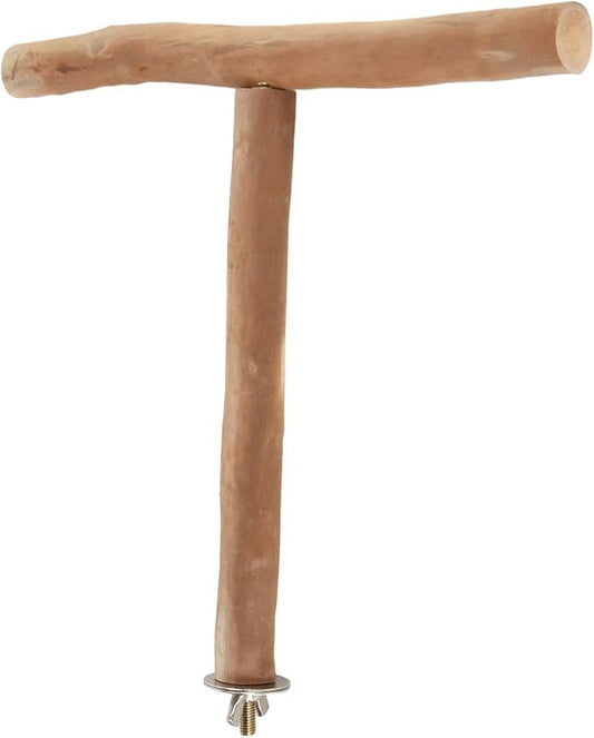Asixxsix Wood Bird Perch, T Shaped Birdcage Stand Wooden Parrot Perch Stand Perch for Bird Cage Grinding Bird Perch Branches, T Perch Bird Accessory, Easy to Install