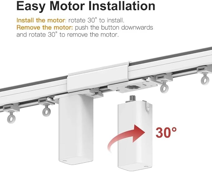 ZigBee 3.0 Dual Motor Smart Curtain Track System, Ripple Fold Electric Drapery Rods, Independent Left Right Control Day Night Curtains, 1.2N.m Mini Automatic Opener (5 meters (196.8 inches))
