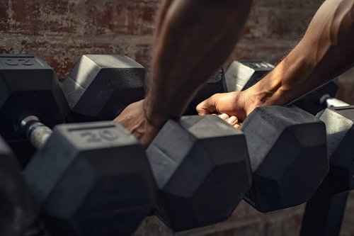 Fitvids Premium Hex Dumbbells - Rubber Encased, 35LB Pair for Enhanced Strength Training
