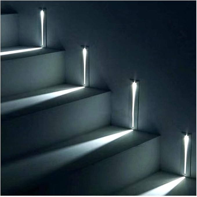 Recessed LED Step Lights Stair Light Indoor, 90-265V 3W Not Waterproof for Stairs/Decks/Steps/Door Side/Hallway/Doorway/Paths Lighting 10PCS-6000K Brushed Gold