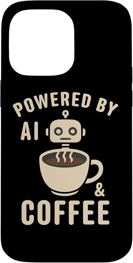 Powered by AI and Coffee Robot Case for iPhone 14 Pro Max
