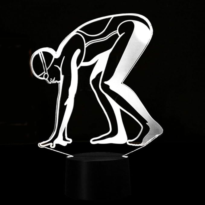 Optical Illusion 3D Sports Swimming Night Light 16 Colors Changing USB Power Remote Control Touch Switch Decor Lamp LED Table Desk Lamp