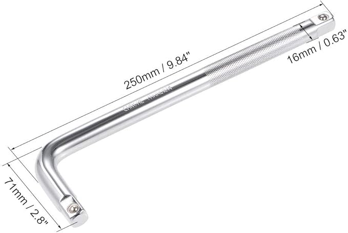 uxcell 1/2" Drive Socket Breaker L Shape Extension Bar Wrench, CR-V