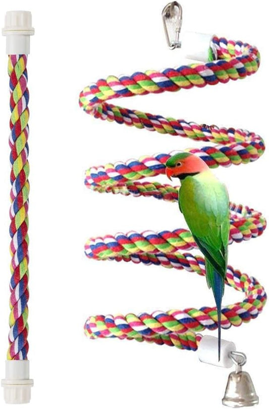 2PCS Rope Bungee Bird Toy,Bird Bungee Climbing Swing, Large and Small Sizes (43 &13.7 Inches)