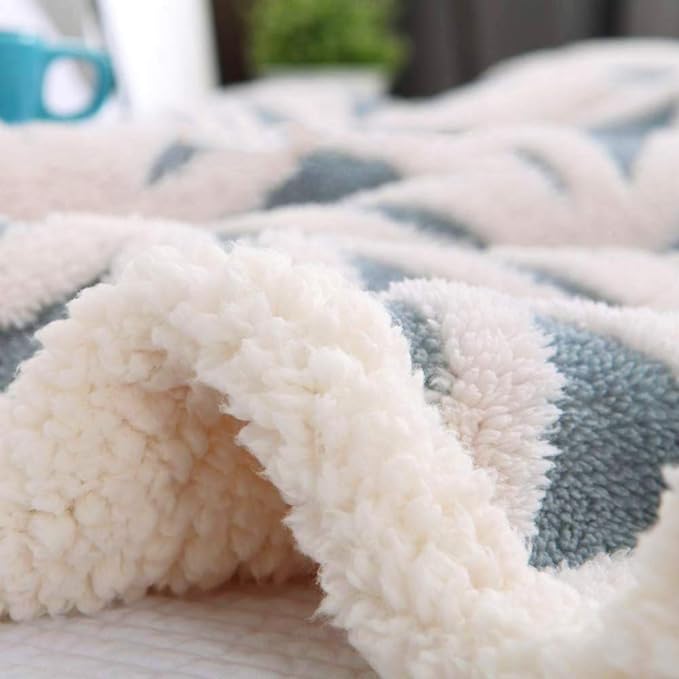 LOMAO Sherpa Fleece Blanket Gifts for Mom Dad Cozy Soft Throw Blanket for Women Men Birthday Gifts Dual Sided Couch Sofa Bed Blanket (Light Blue, 90''x90'')